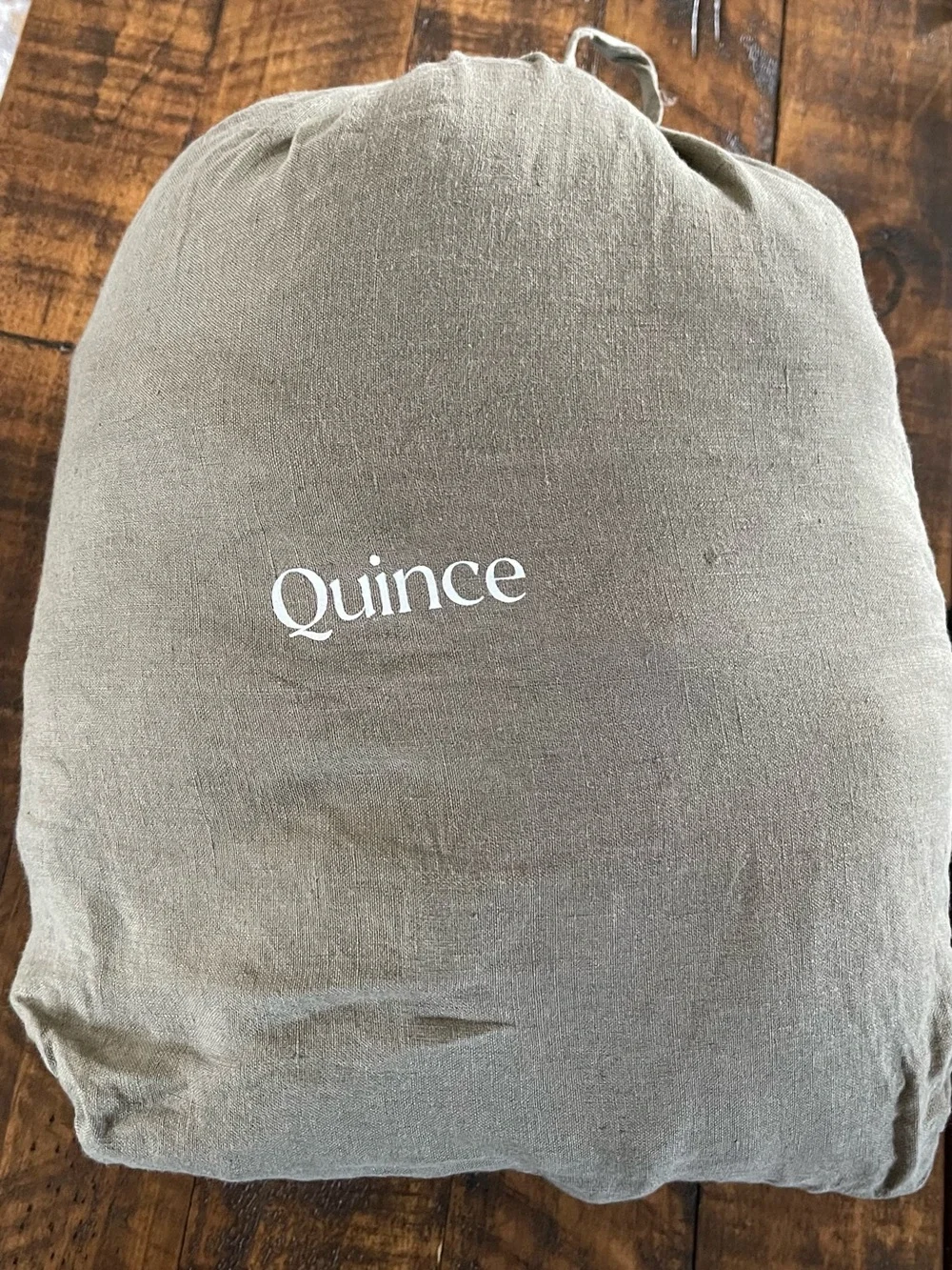 Quince European Linen Sheet Set, Twin XL (Dusty Olive) MSRP $144